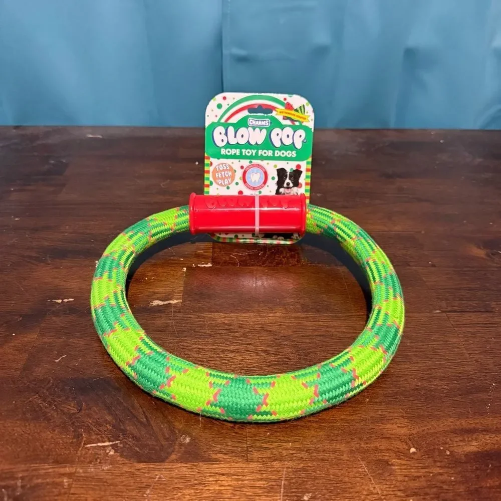 Charms Blow Pop-themed rope dog toy